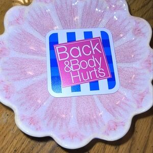 5/$10 back body hurts pink blue funny vinyl sticker bumper water bottle laptop